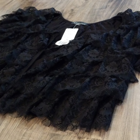 Black Lace Ruffled Cardigan - Picture 3 of 6
